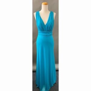 TURQUOISE Stretchy Dress with Lace Back Detail